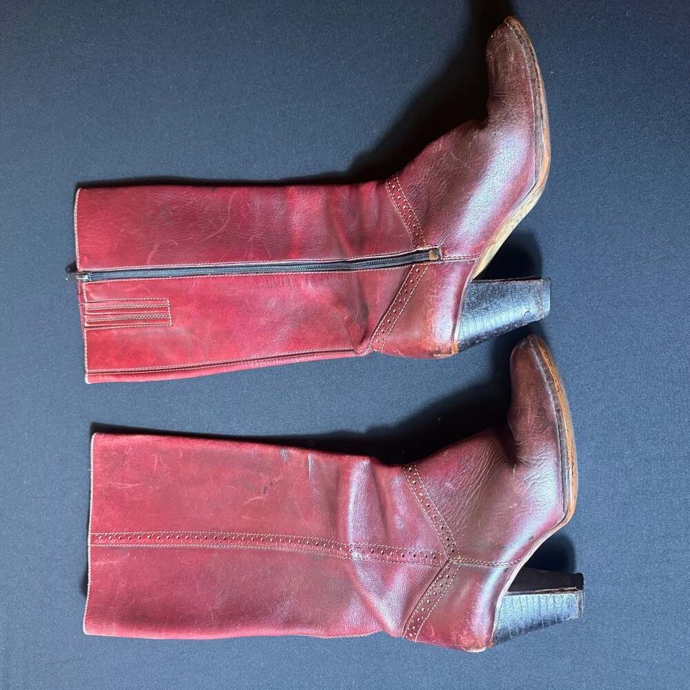Vintage Miss Capezio 70's Tall Brown Leather Boots Made in...